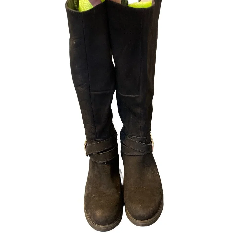 Steve Madden Women’s Amill Black Leather Riding Boots size 6.5 - Picture 7 of 11